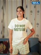 Women's T-shirt & Shorts Set (Green AOP)