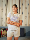 Women's T-shirt & Shorts Set (V-neck)