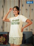 Women's T-shirt & Shorts Set (Green AOP)