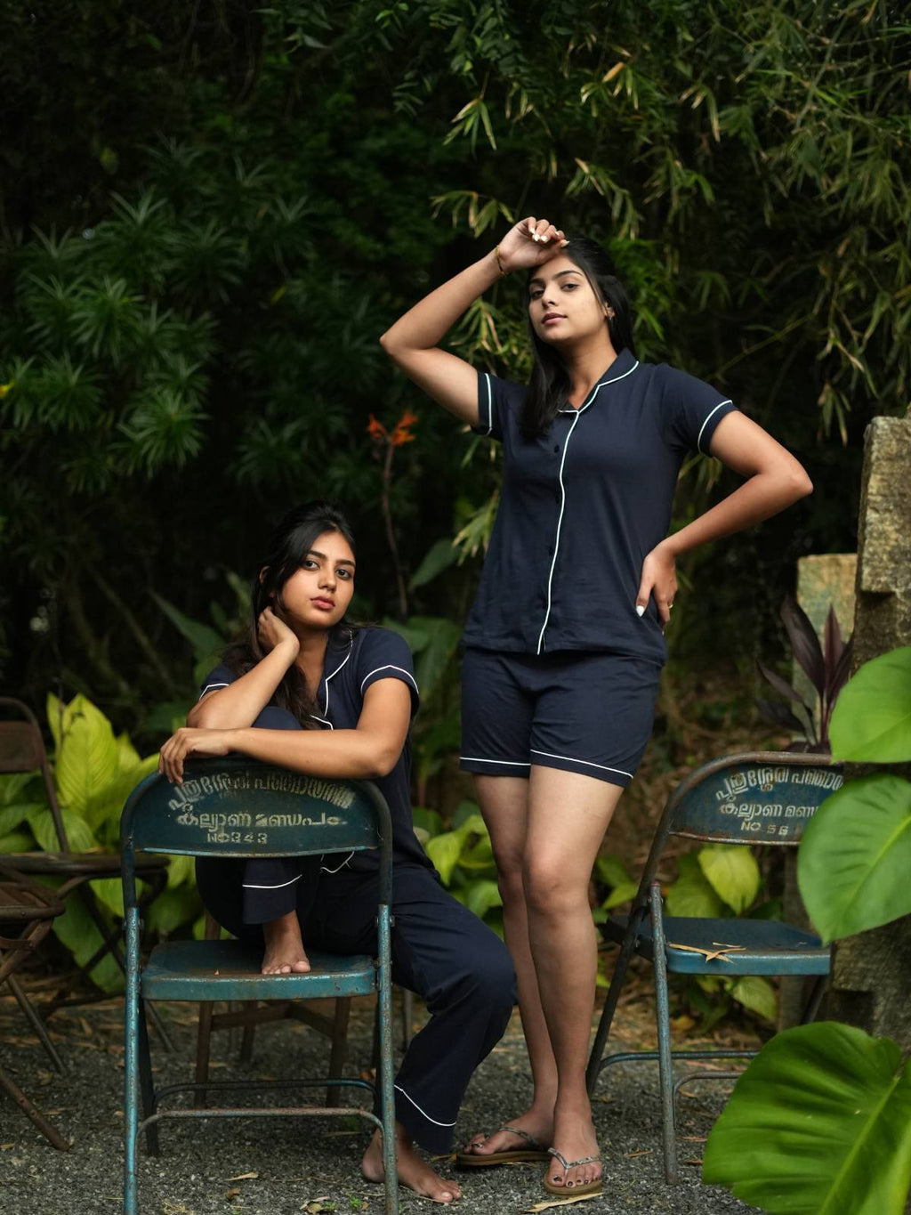 Women's Pyjama 3 pcs set (Navy Blue)