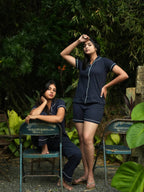 Women's Pyjama 3 pcs set (Navy Blue)