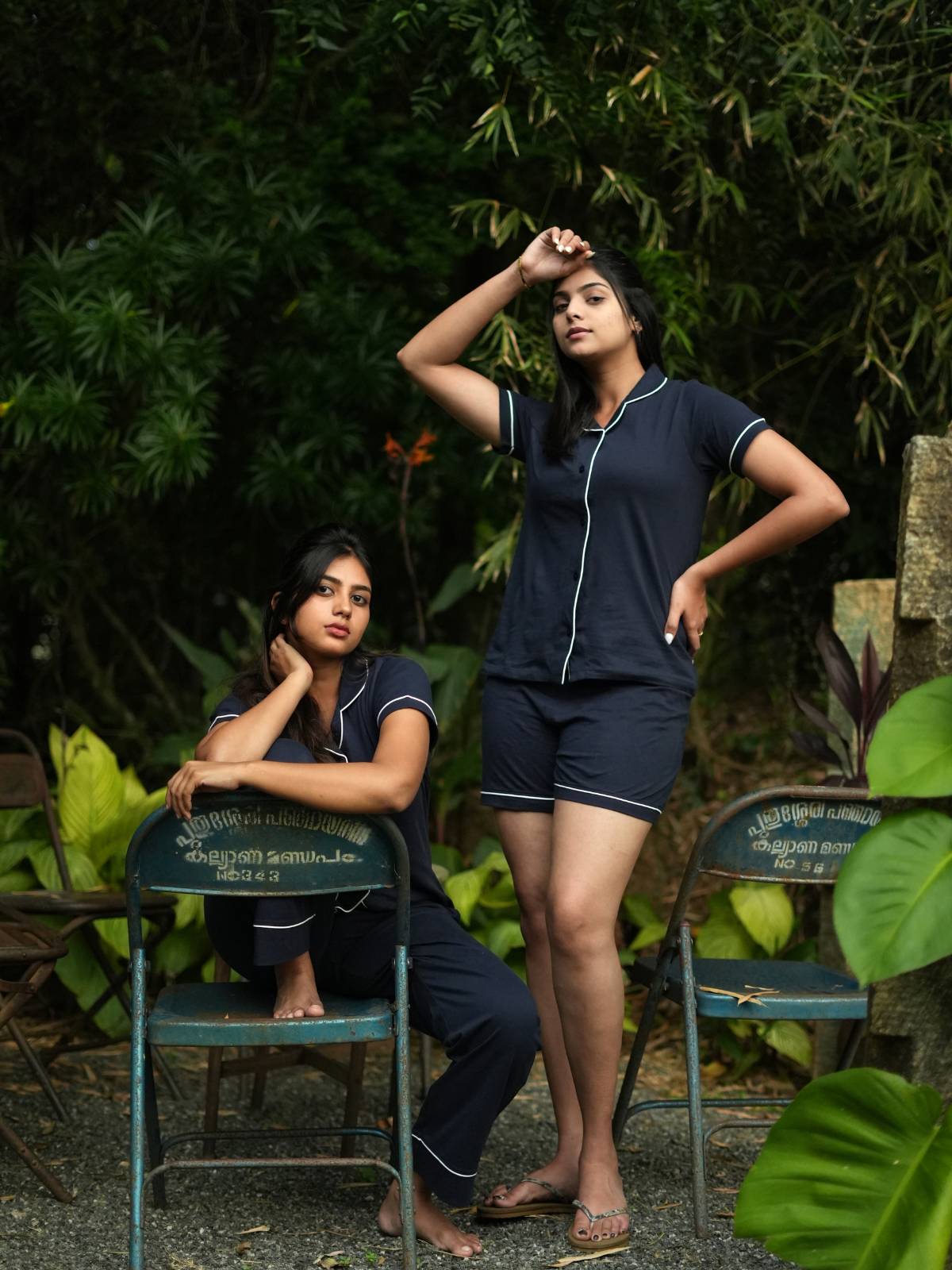 Women's Pyjama 3 pcs set (Navy Blue)
