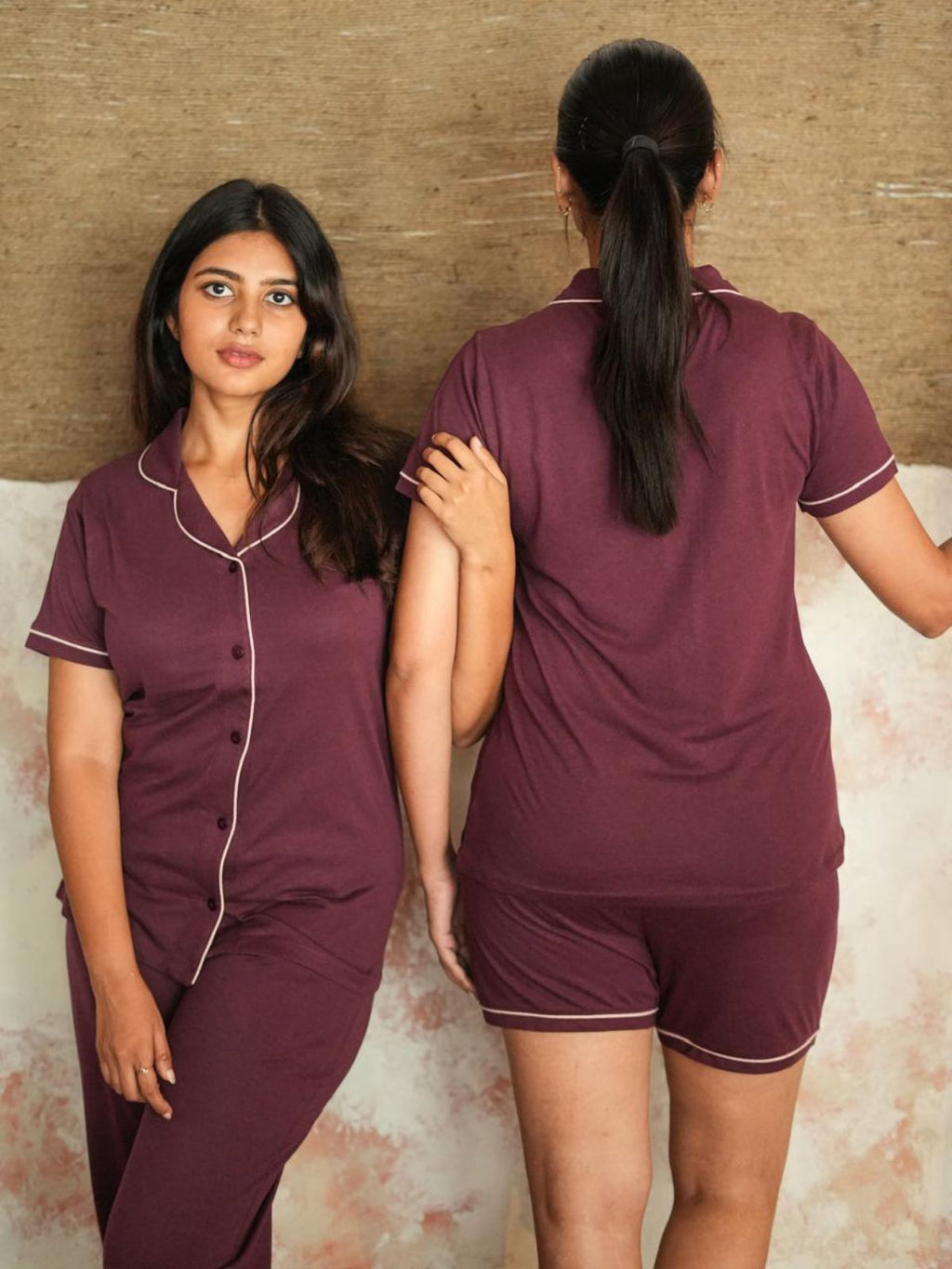 Women's Pyjama 3 pcs set (Burgundy)