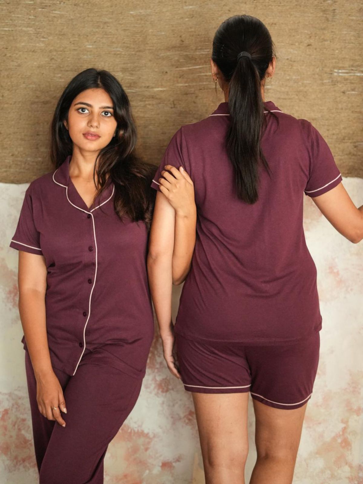 Women's Pyjama 3 pcs set (Burgundy)