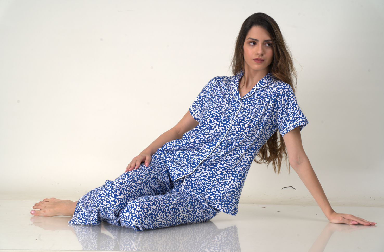 Women's Pyjama 2 pcs set (BLUE)