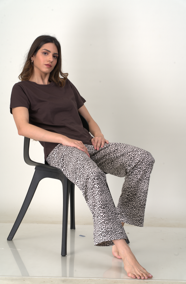 Women's Pyjama 2 pcs set (BROWN)