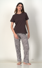 Women's Pyjama 2 pcs set (BROWN)