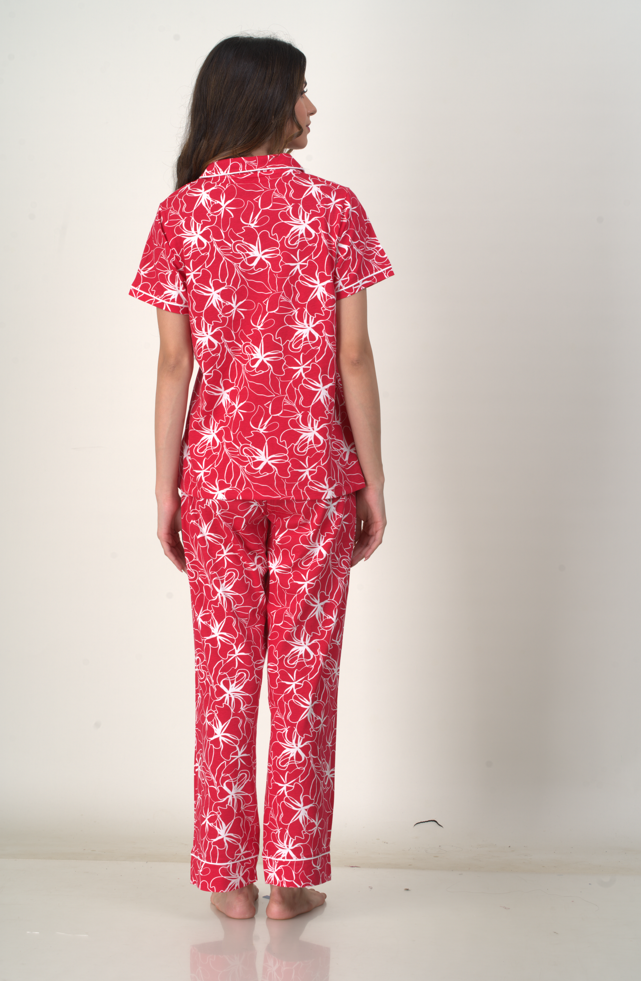 Women's Pyjama 2 pcs set (RED)