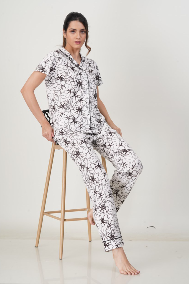 Women's Pyjama 2 pcs set (WHITE)