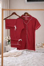 Women's Pyjama 3 pcs set (Red)