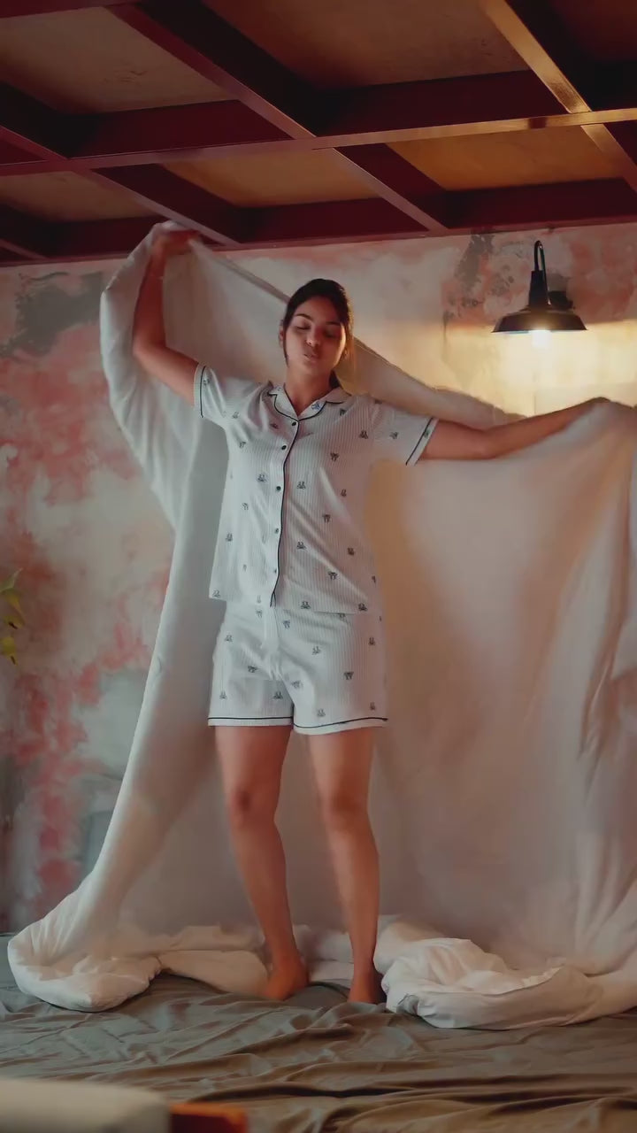 Women's Pyjama 3 pcs set (Blue)